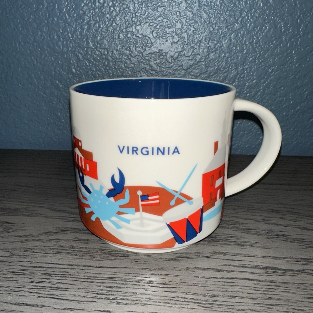 Starbucks VIRGINIA You Are Here Collection 14oz Coffee Mug New‎ W/ SKU Sticker